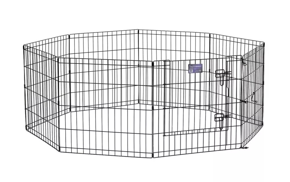 24" MidWest Black Exercise Pen with Door