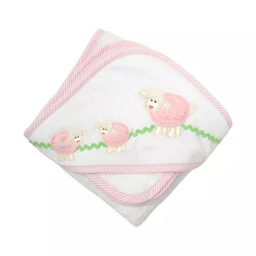 3 Marthas Lamb Hooded Towel Set – Pink