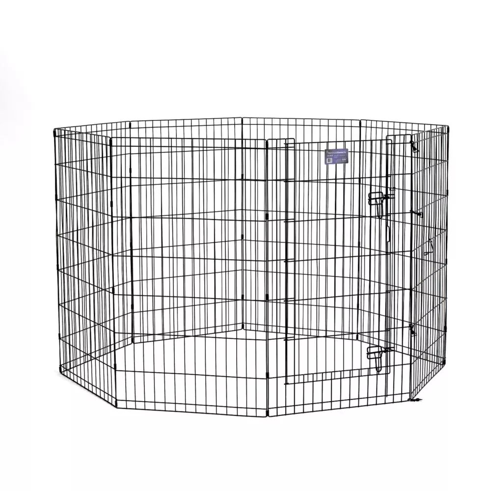 42" MidWest Black Exercise Pen with Door