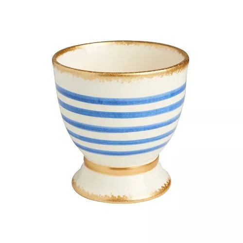 Abigails Small Savoy Striped Cachepot – Blue/White