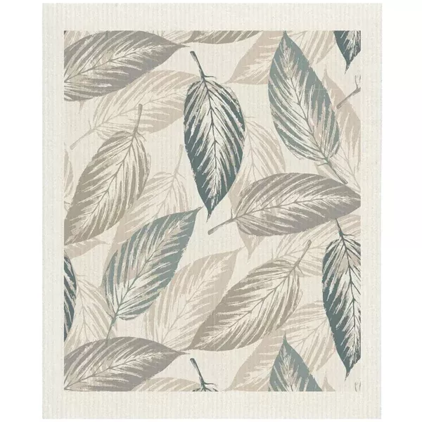 Abstract Leaves Sponge ClothBlue