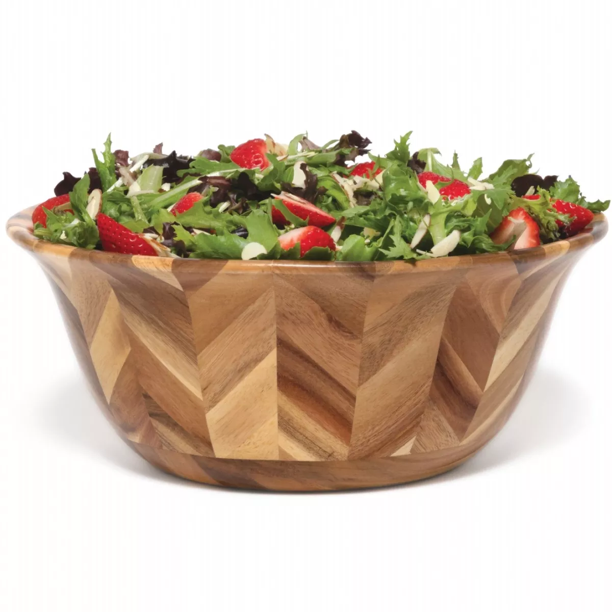 Acacia Herringbone Salad Bowl