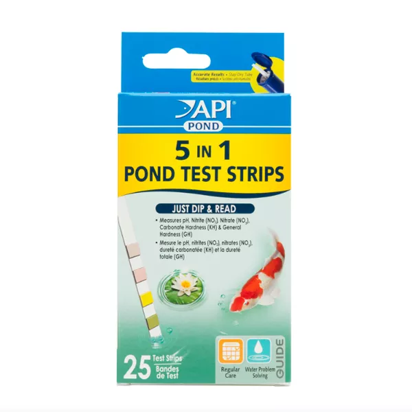 API Pond 5 in 1 Pond Test Strips, 25 count