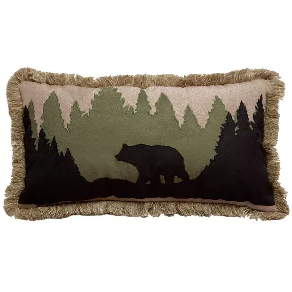 Bear Scene Pillow 14x26"