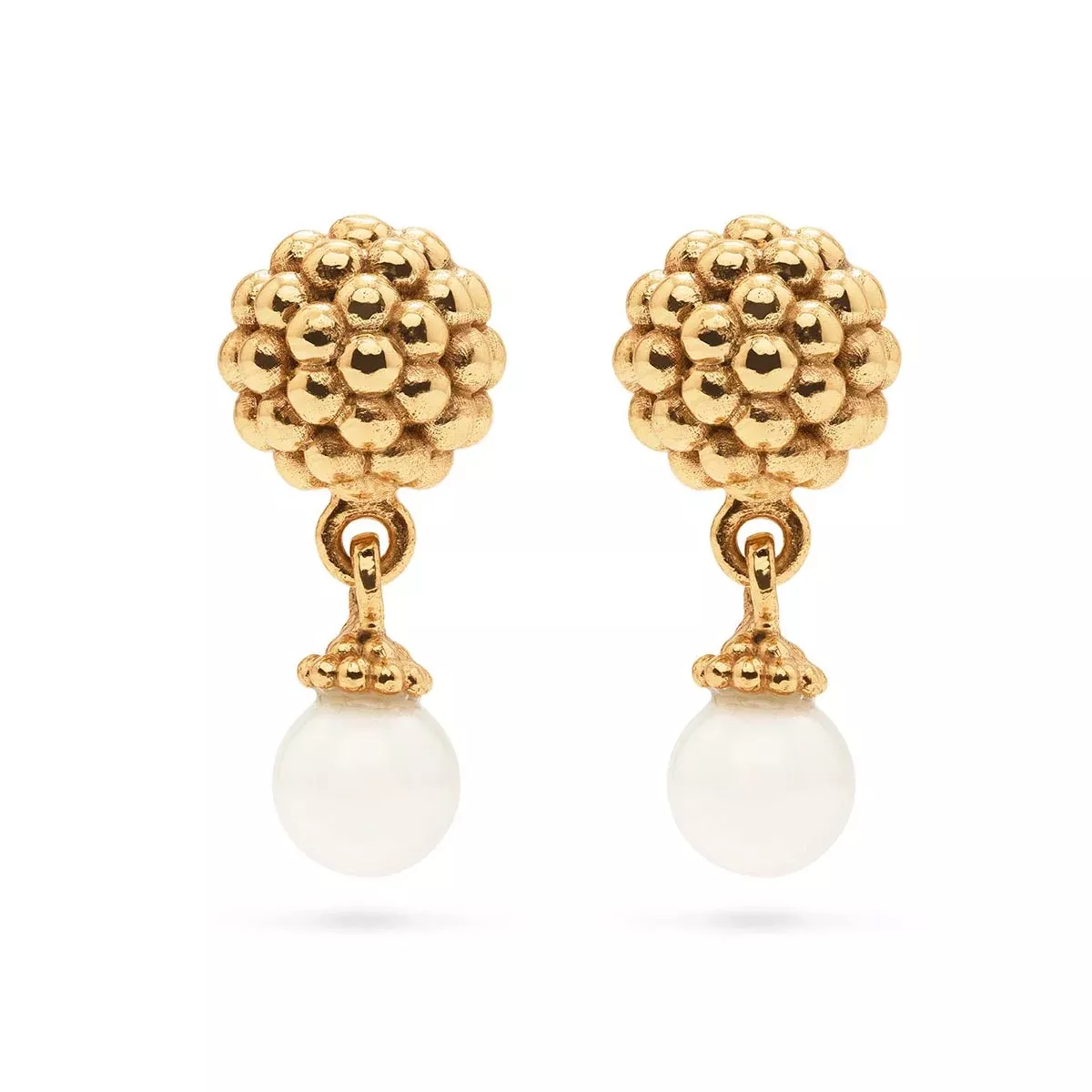 Berry Drop Stud Earrings – Pearl