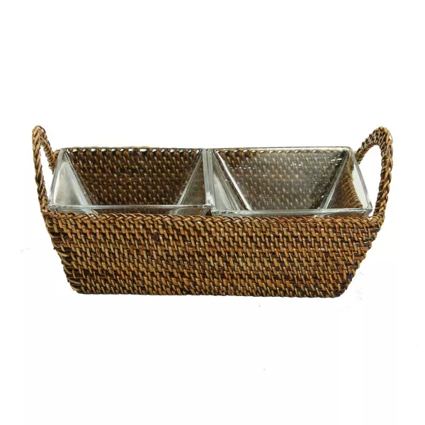 Calaisio Rectangular Tray with 2 Glass Dishes
