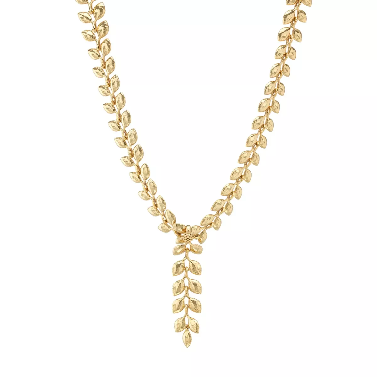 Capucine De Wulf Golden Laurel Convertible Necklace, 16″+2″