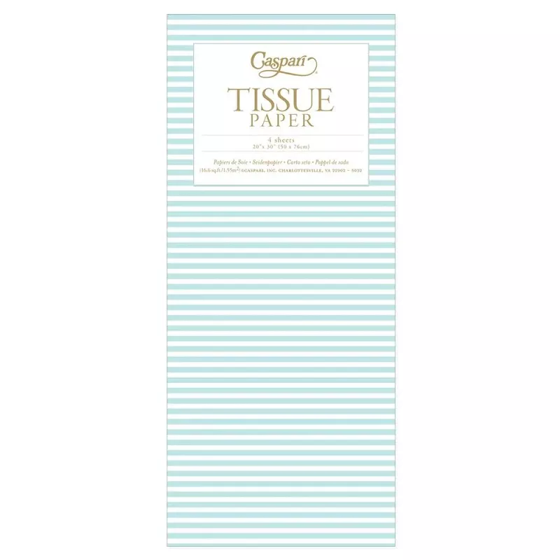 Caspari Mini Stripe Tissue Paper – Robin’s Egg