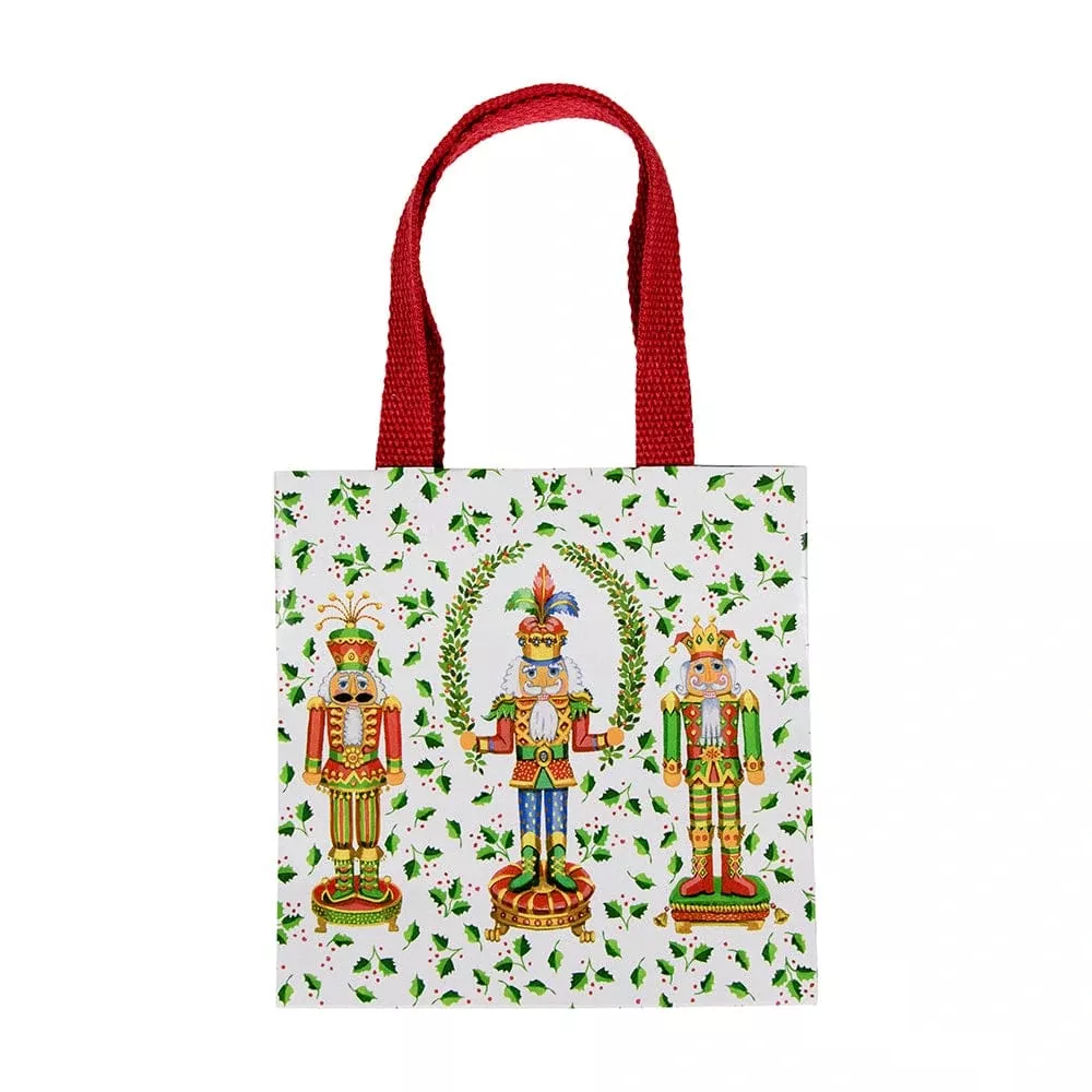 Caspari Nutcracker Christmas White Gift Bag – Small