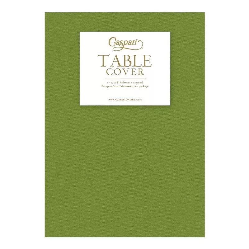 Caspari Paper Linen Solid Table Cover in Leaf Green