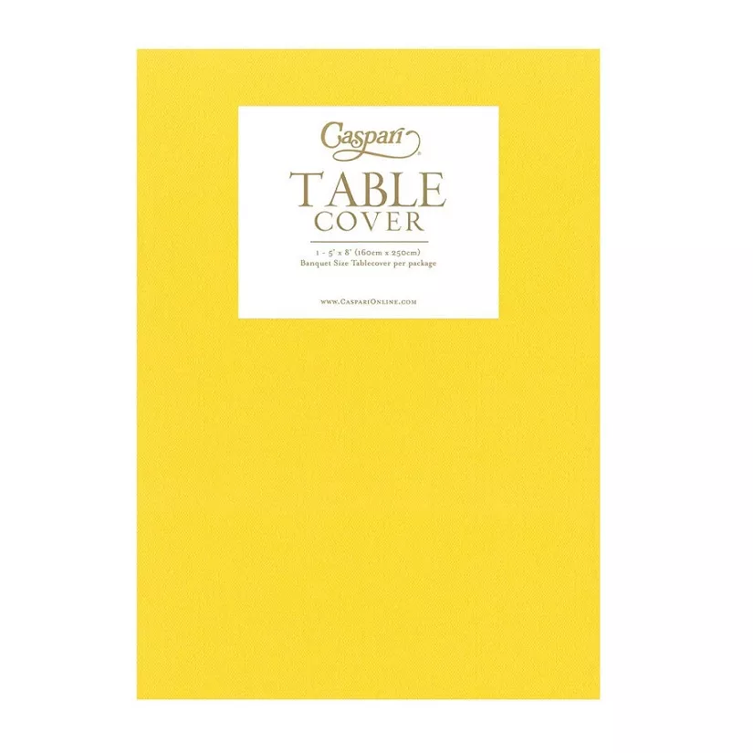 Caspari Paper Linen Solid Table Cover in Yellow