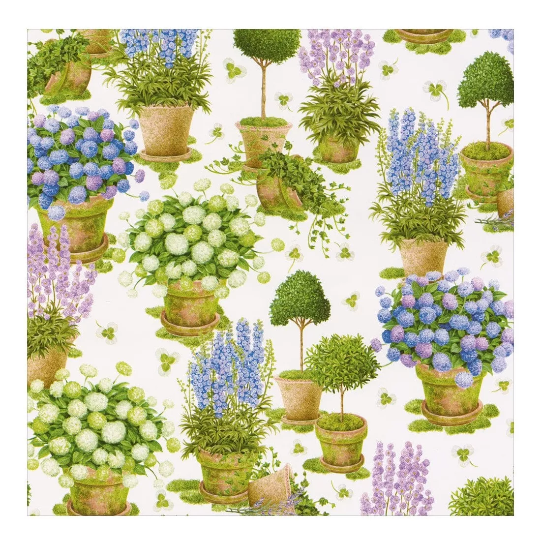 Caspari Potted Hydrangeas Gift Wrapping Paper