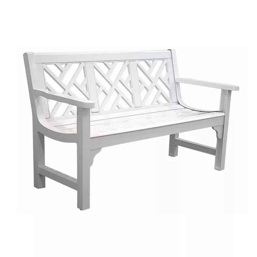 Chippendale Bench in Glossy White