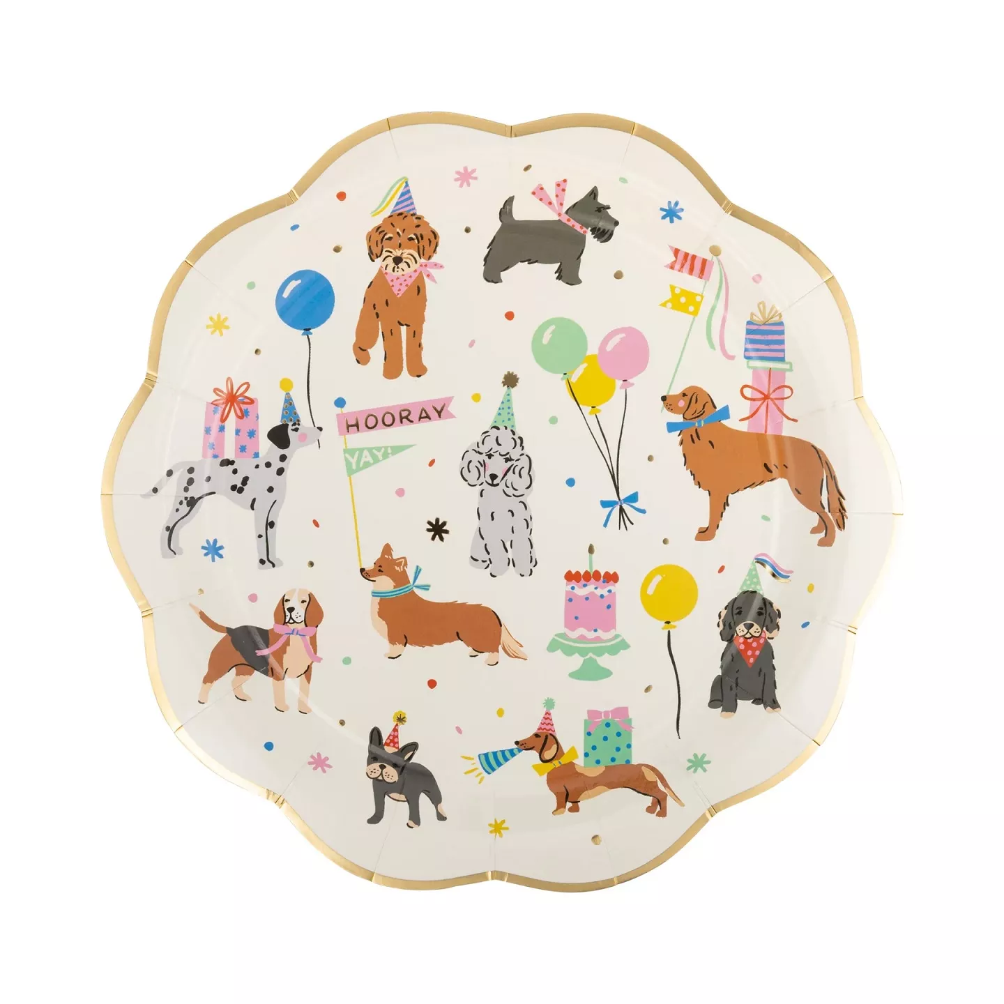 Dog Party Dessert Paper Plates