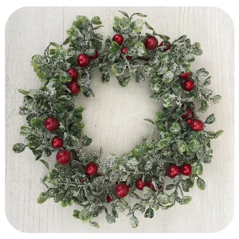 Faux Glittery Holly Candle Ring