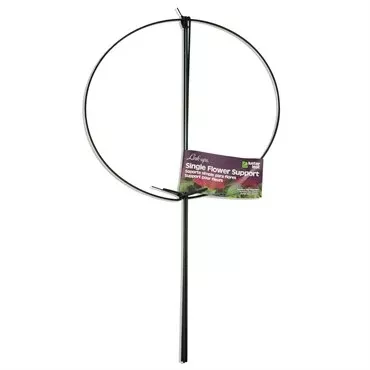 Flower Support - Green - Single - 10in Ring x 18in Leg