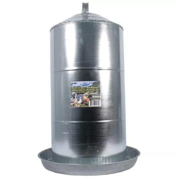 Galvanized Poultry & Game Bird Waterer, 8 Gal