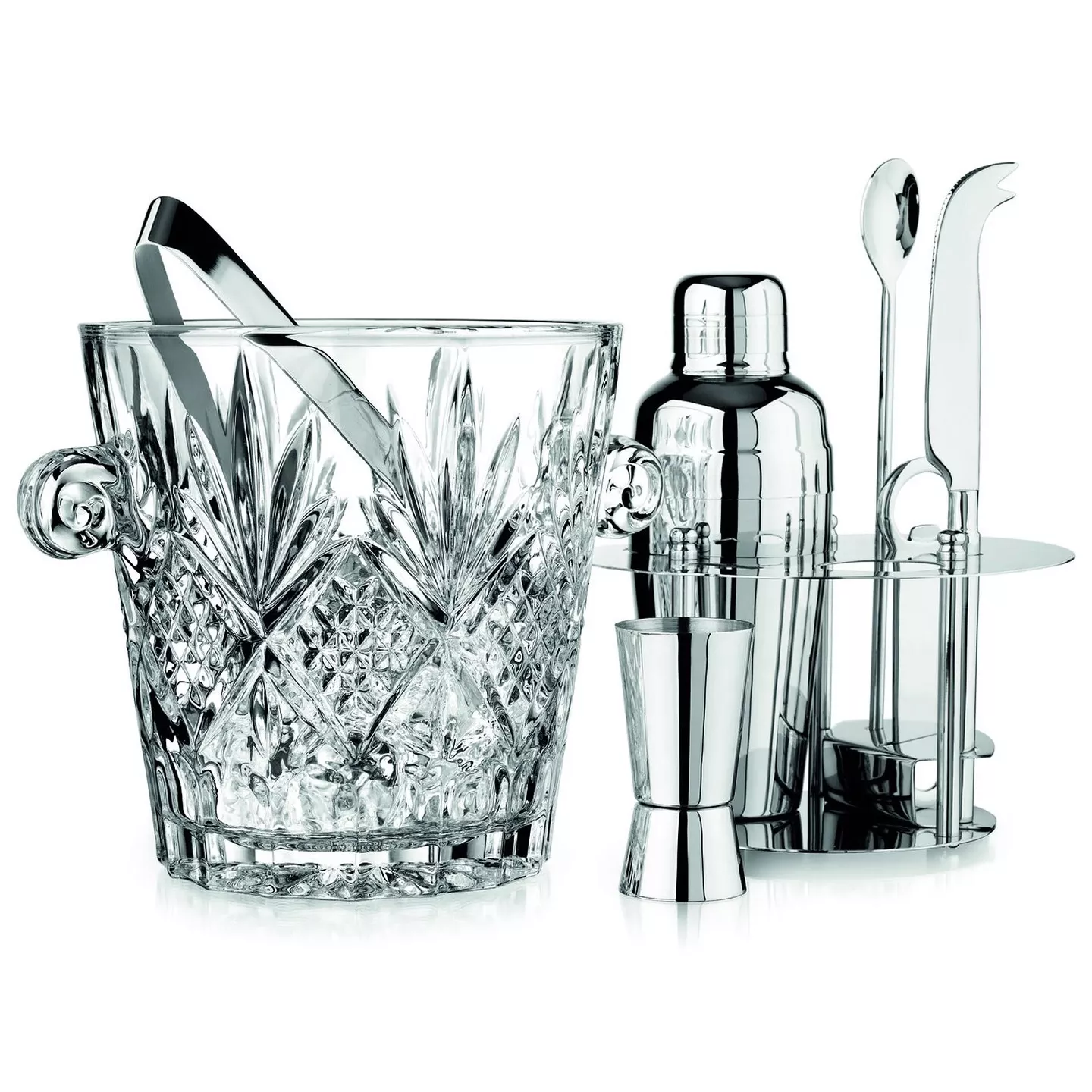 Godinger Dublin Crystal Ice Bucket With Bar Tools