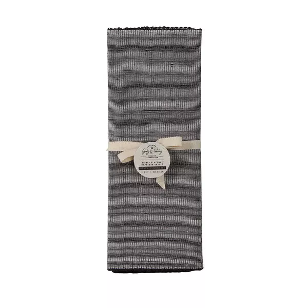 Heathered Ribbed Placemat Set Of 4 Black