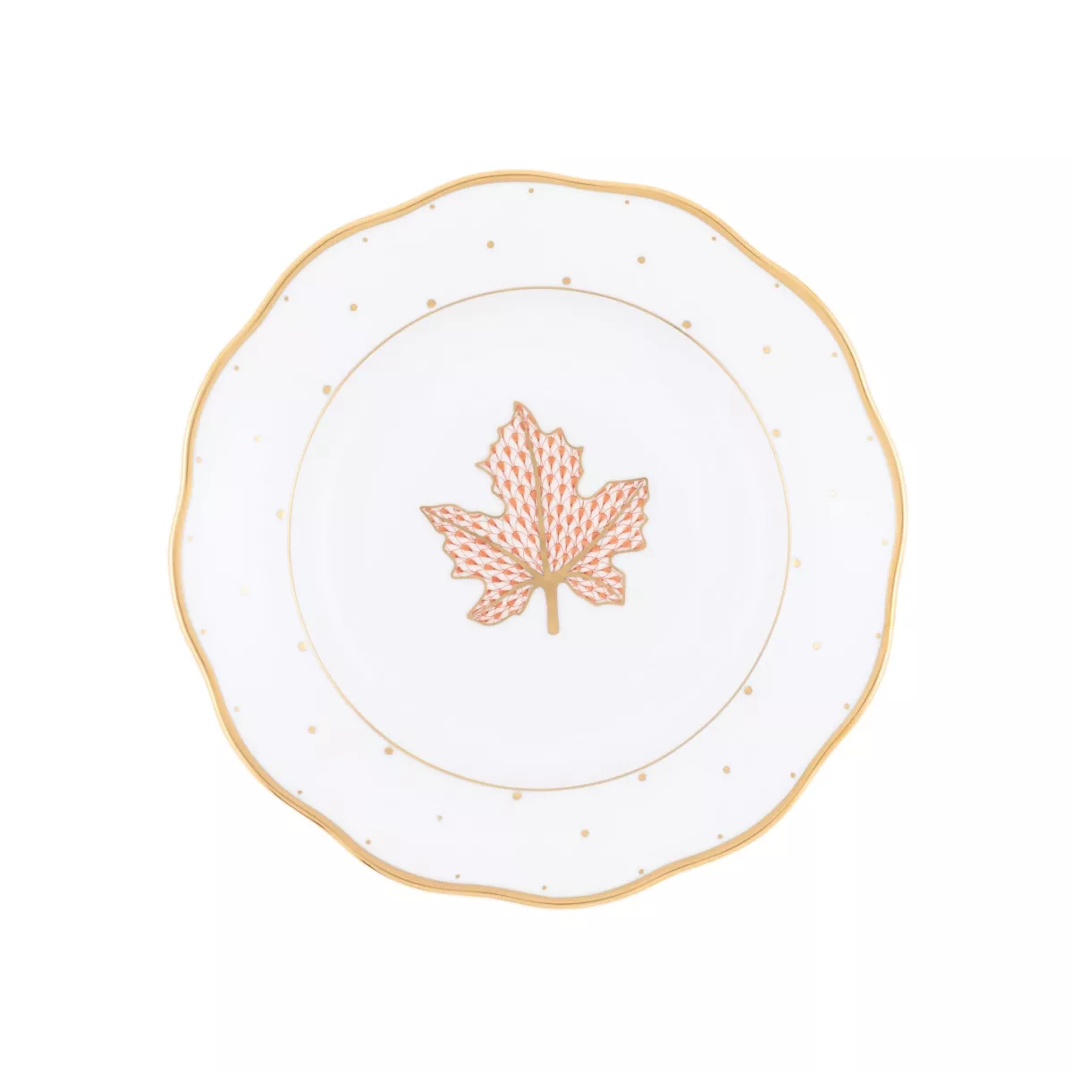 Herend Fall Dessert Plate – Maple Leaf