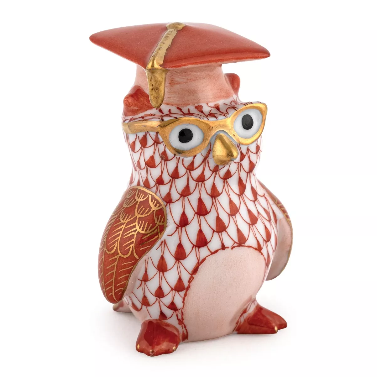 Herend Graduation Owl – Rust