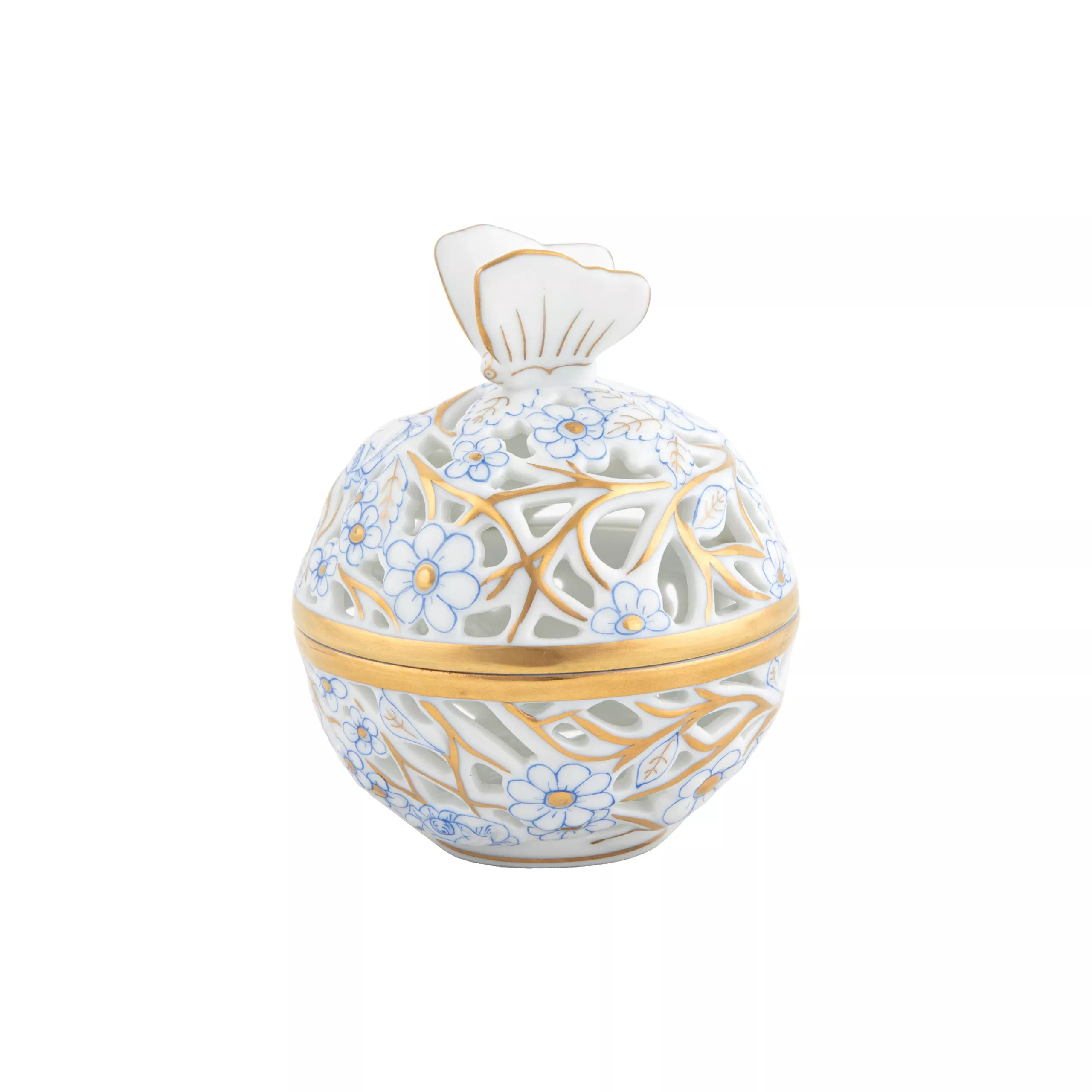 Herend Openwork Ball with Butterfly – Blue