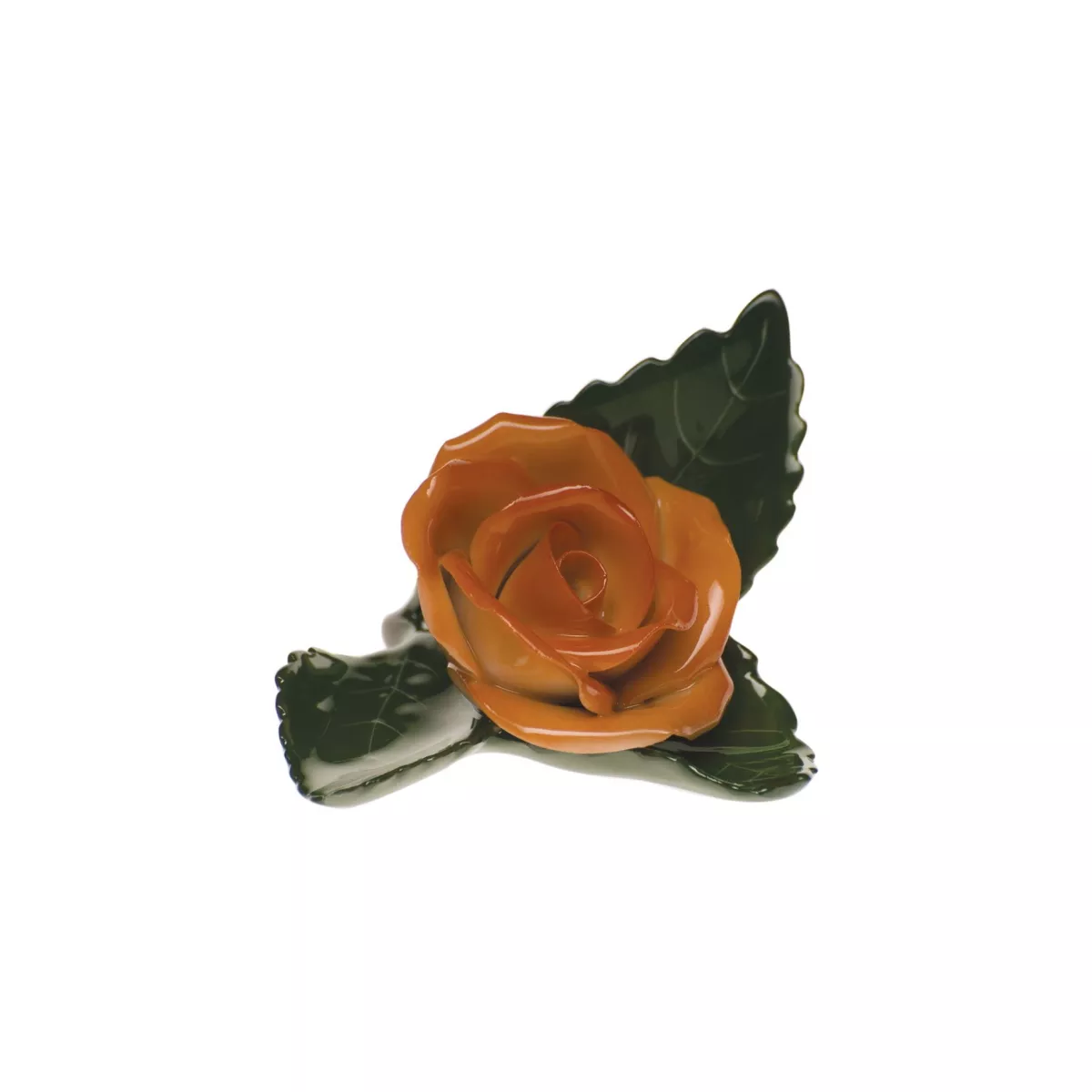 Herend Rose on Leaf – Rust