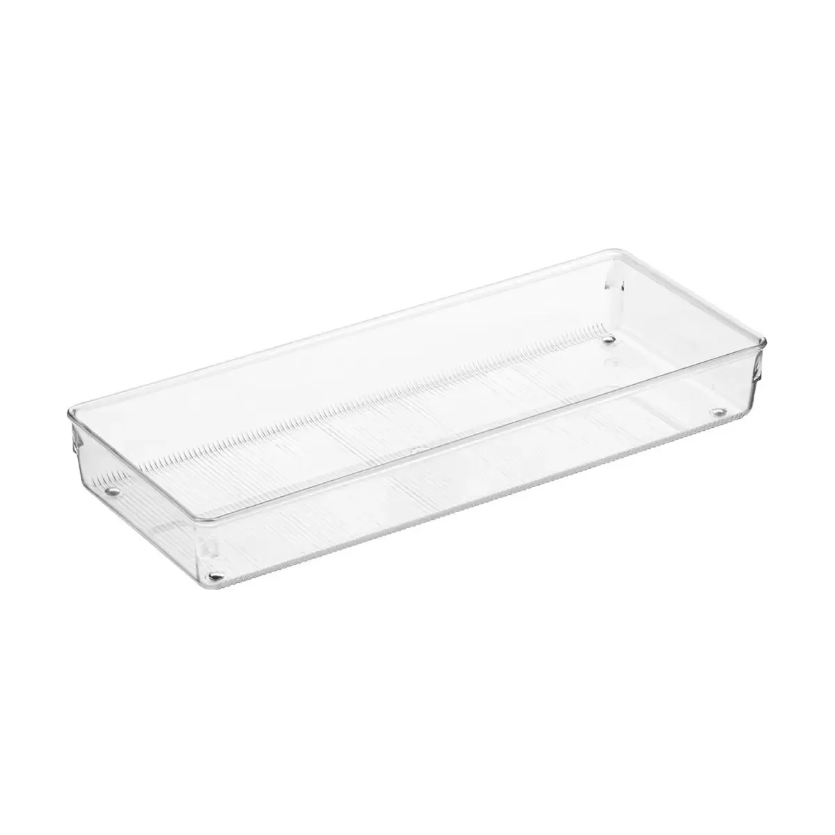 iDESIGN Linus Shallow Drawer Organizer Clear 6x15x2