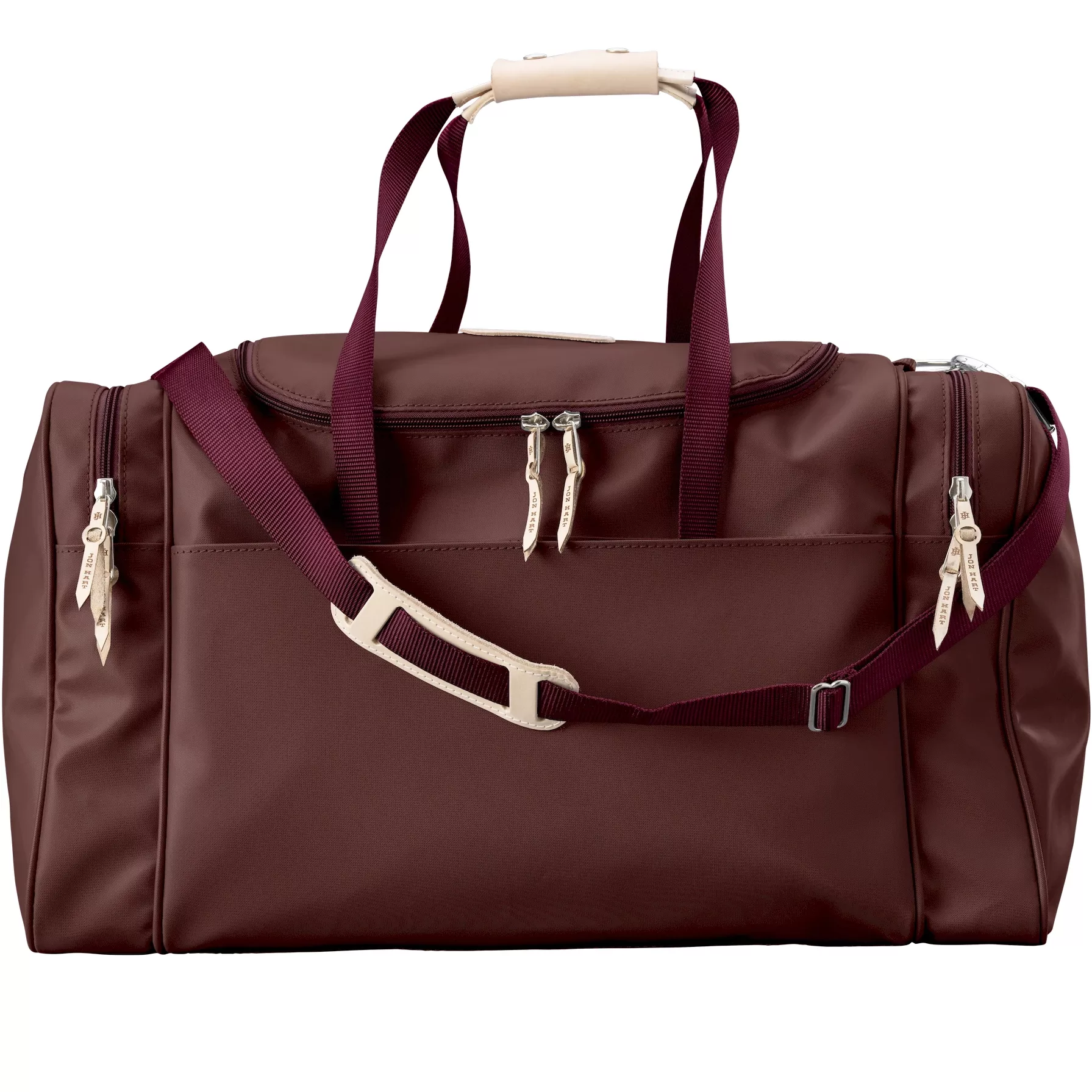 Jon Hart Large Square Duffel – Burgundy