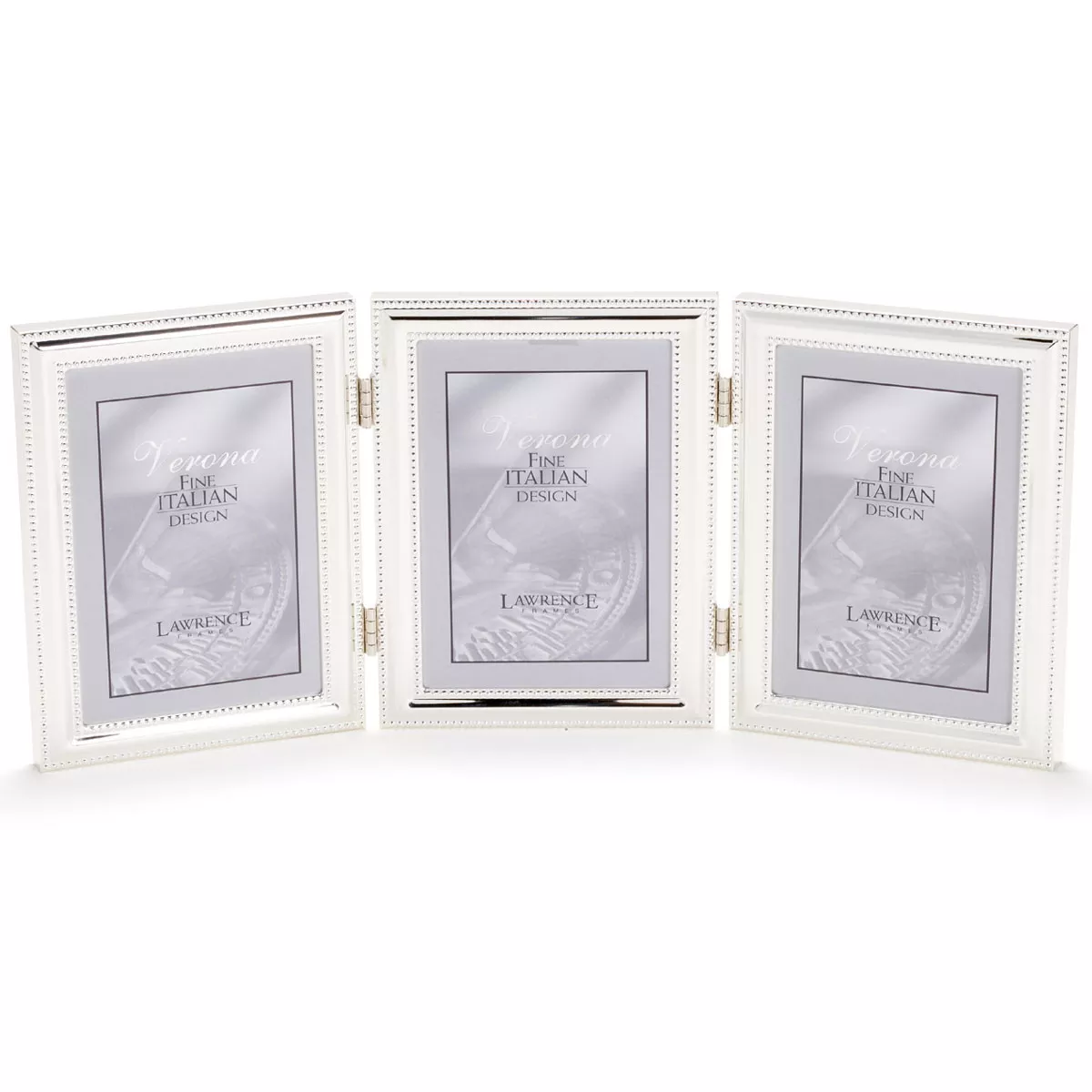Lawrence Silver Double Bead Hinged Triple 4×5 Frame