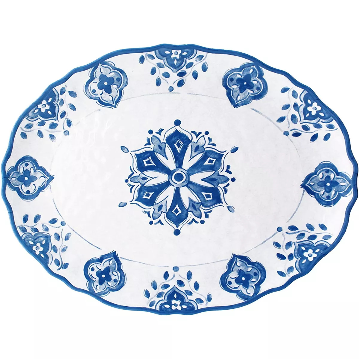Le Cadeaux Moroccan Blue Oval Platter