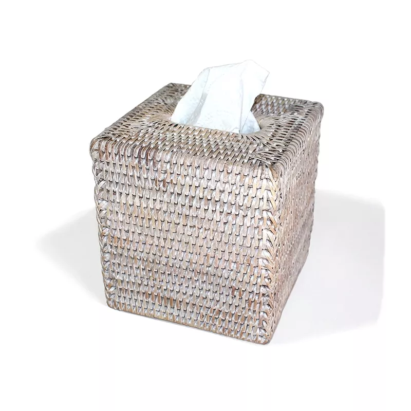 Matahari Square Tissue Box – Whitewash
