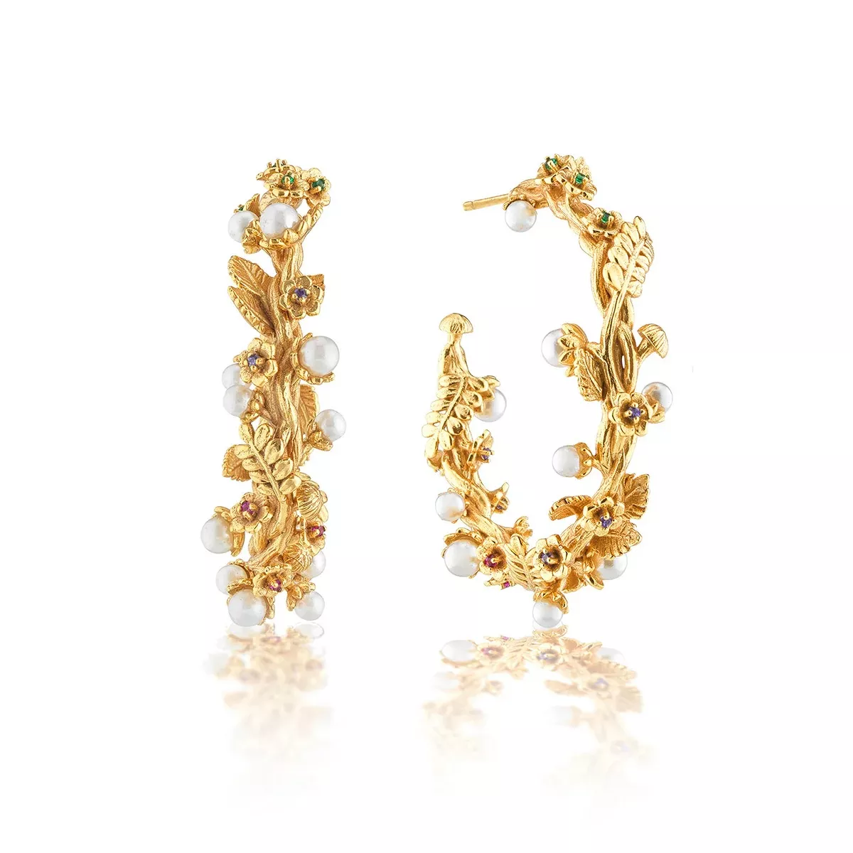 Meadow Grande Hoop Earrings – Pearl