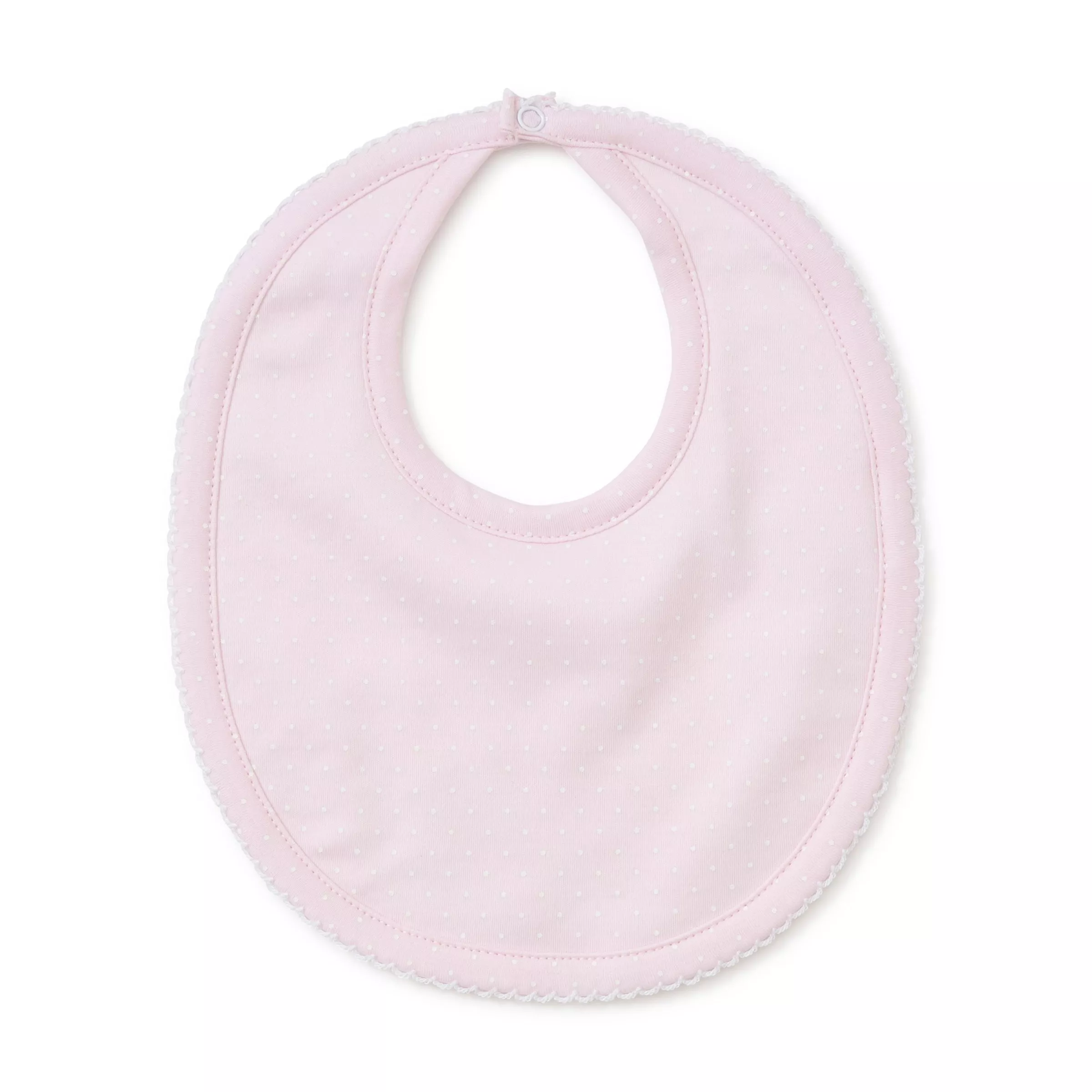 New Kissy Dots Print Bib – Pink/White