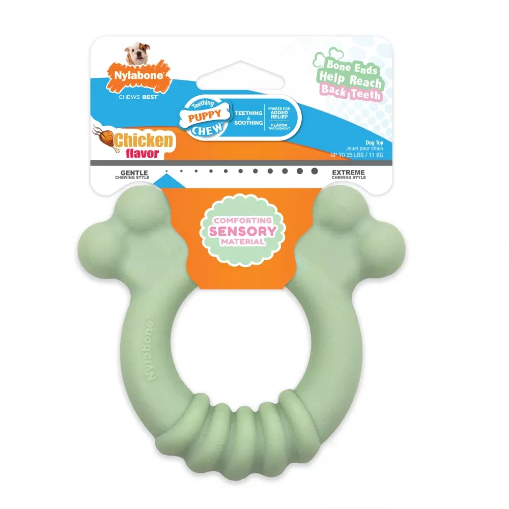 Nylabone Sensory Material Puppy Teething Ring Dog Toy