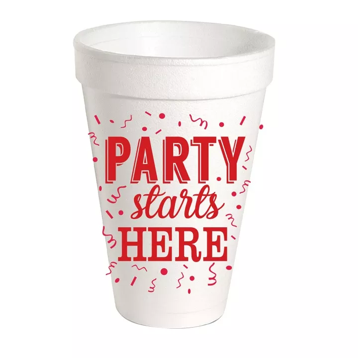 Party Starts Here Styrofoam Cups