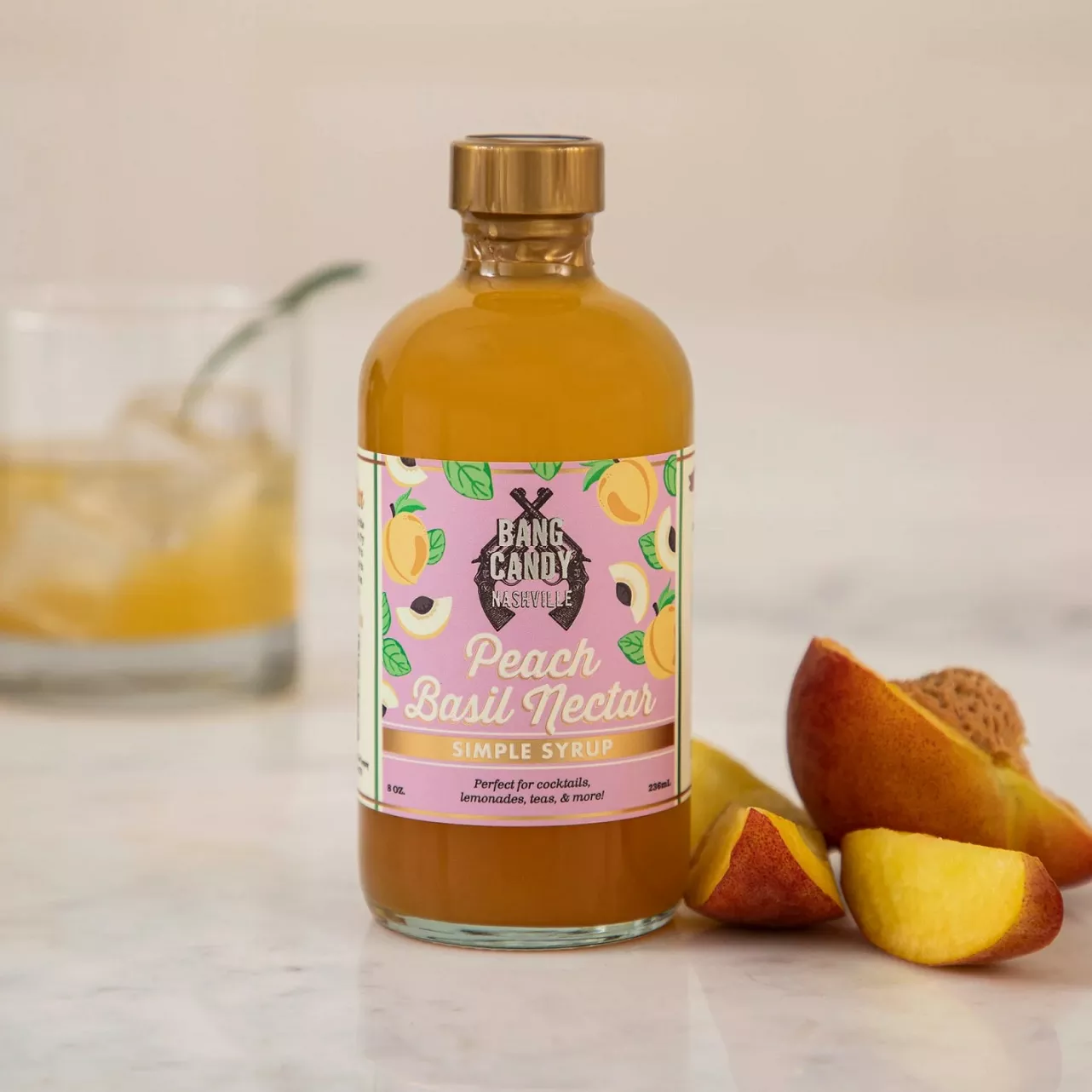 Peach Basil Nectar Syrup