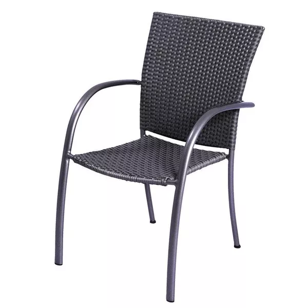 Pilano Silver Gray With Gray Weave Arm Chair