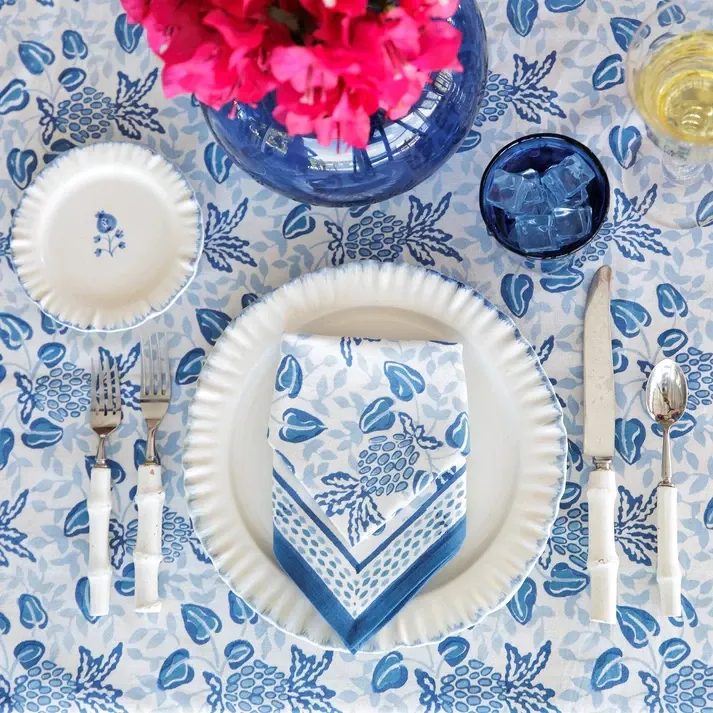 Pomegranate Pineapple Party Napkin – Blue & White