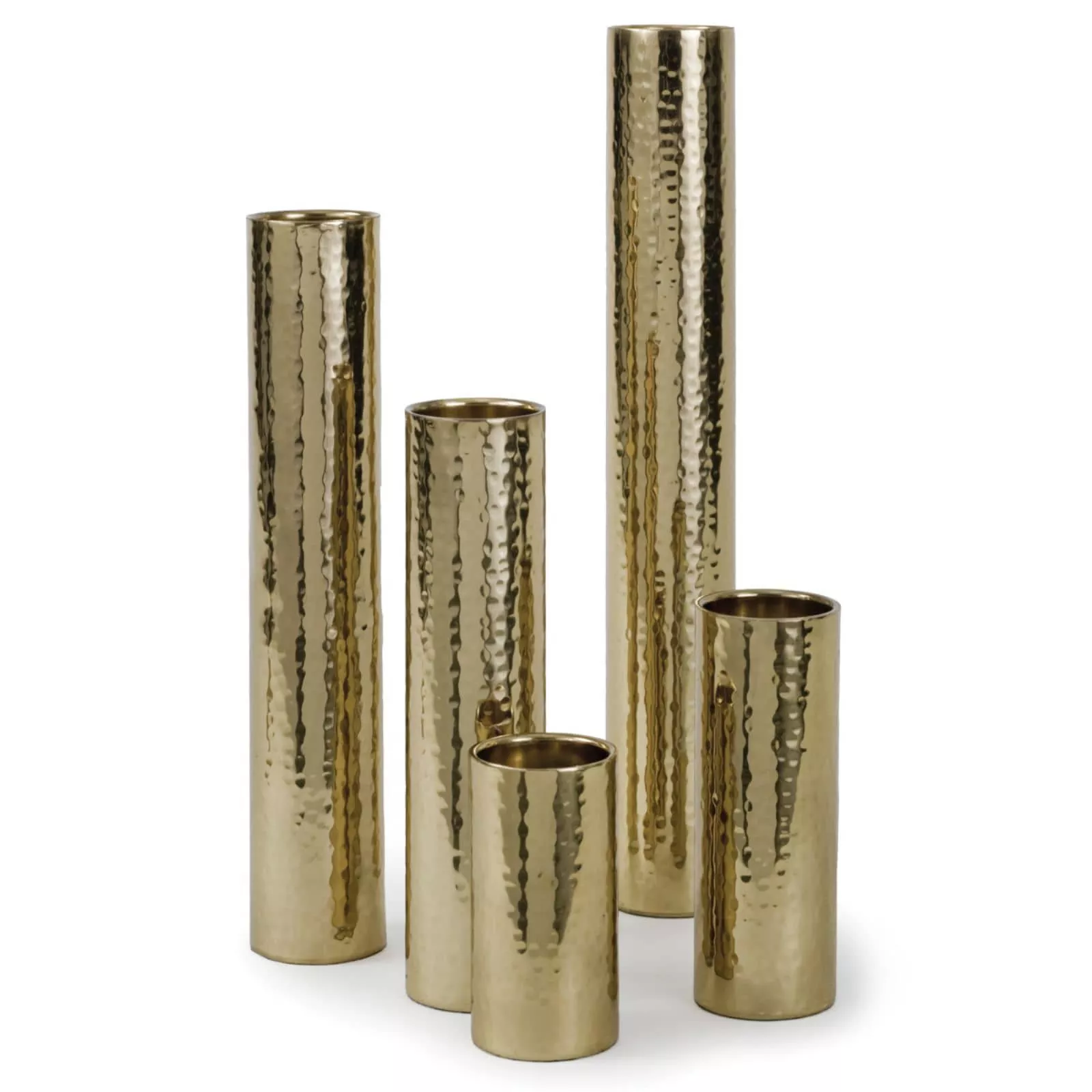 Regina Andrew Hammered Brass Bud Vase Set/5