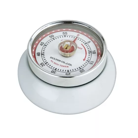 Retro Kitchen Timer – White
