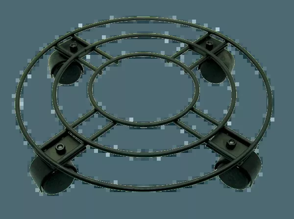 Round Plant Caddy 4 Casters 15" Black