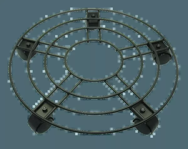 Round Plant Caddy 5 Casters 19" Black