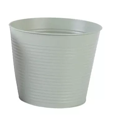 Round Ribbed Pot Green 8In