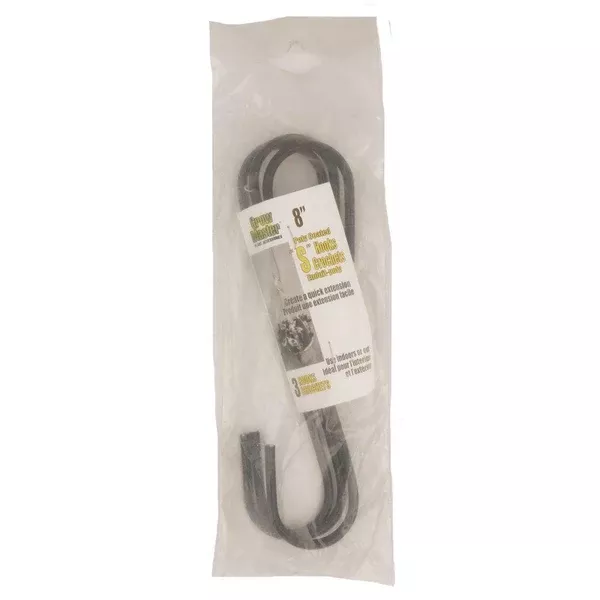"S" Hooks Poly Coated 8" 3 Pack