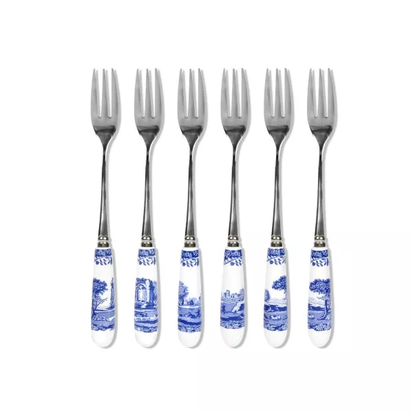 Spode Blue Italian Pastry Forks – Set of 6