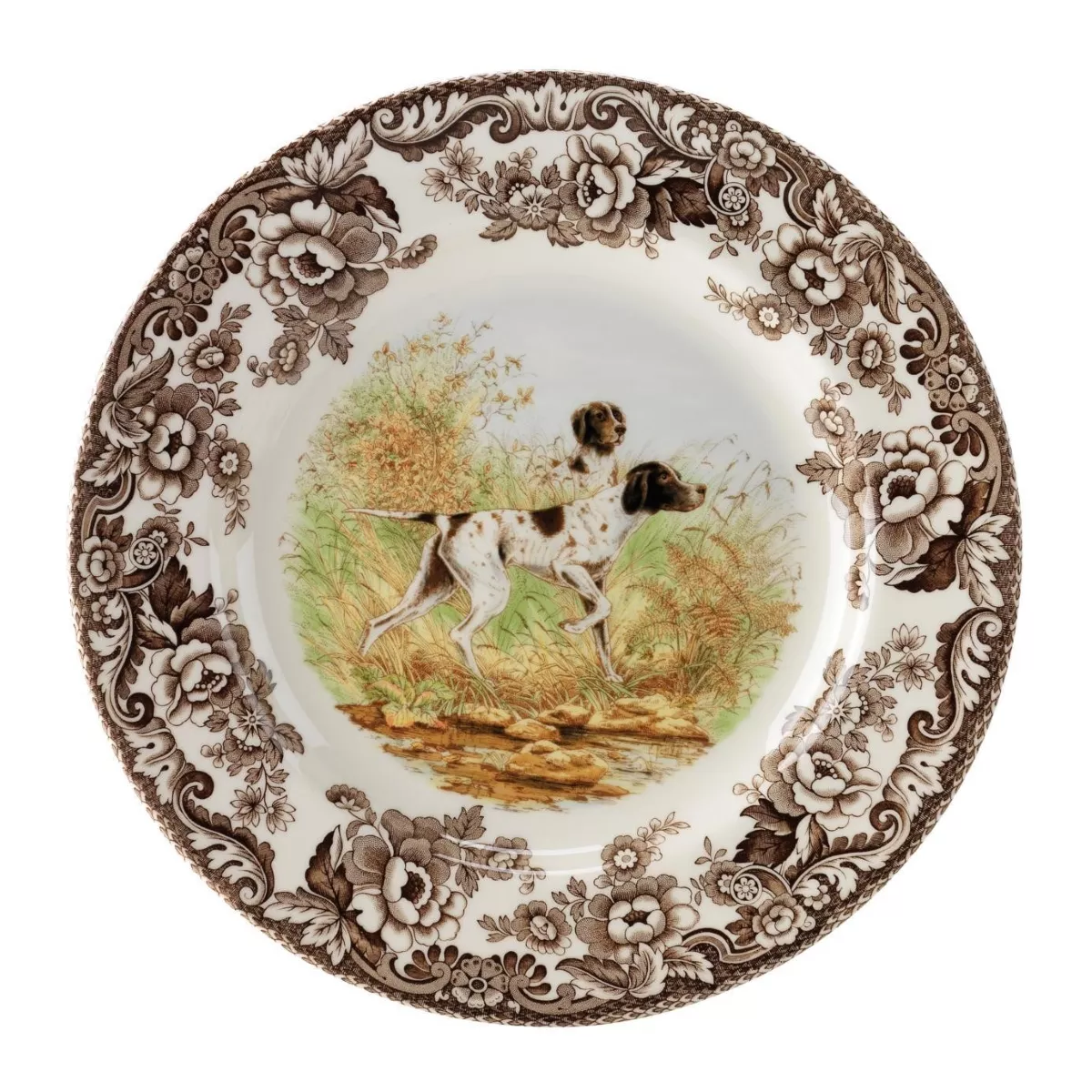 Spode Woodland Dinner Plate – Flat Coated Pointer