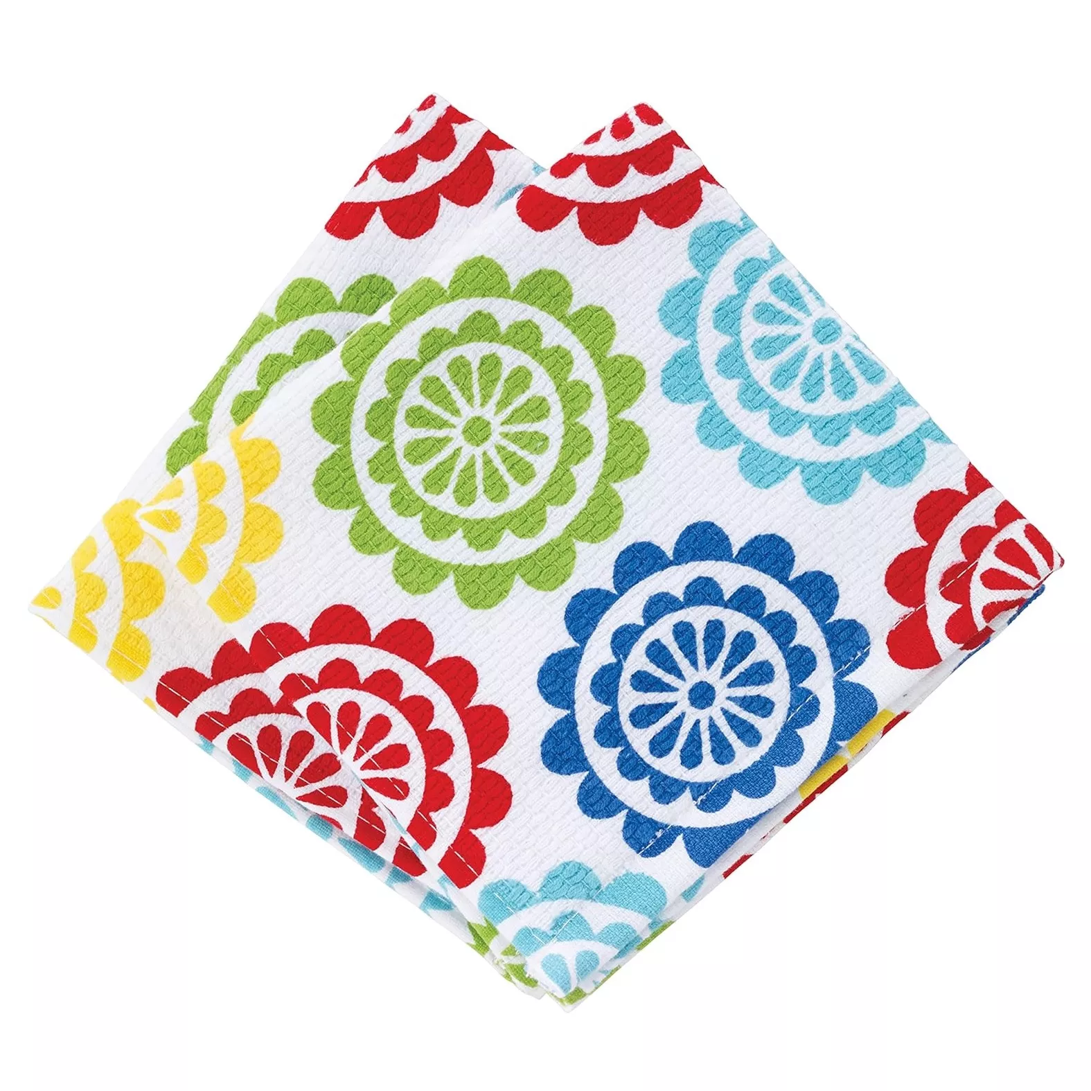T-fal Printed Dish Cloth – Red Medallion/Multi (Set of 2)