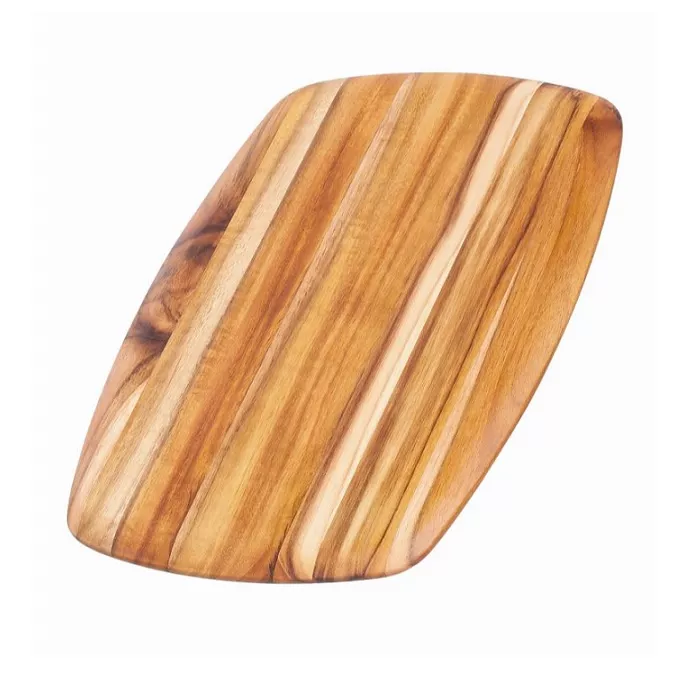 Teak Wood Edge Grain Gently Rounded Rectangular Board