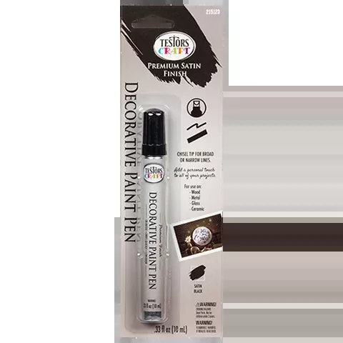 Testors Craft Enamel Leafing Paint Pen, Satin Black